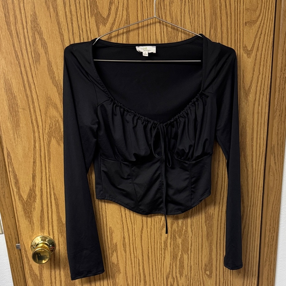 Chic Black Long Sleeve Top